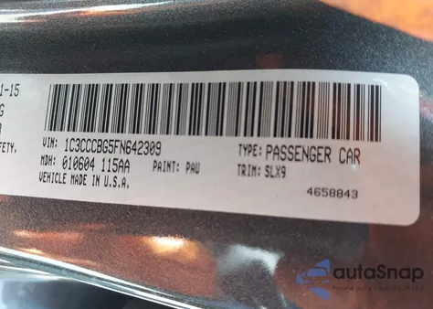 2015 Chrysler 200 S from USA, damaged, VIN 1C3CCCBG5FN642309